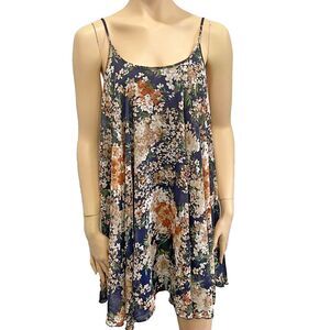 Umgee USA Floral Flowy Babydoll Dress Adjustable Straps Women's Size Small